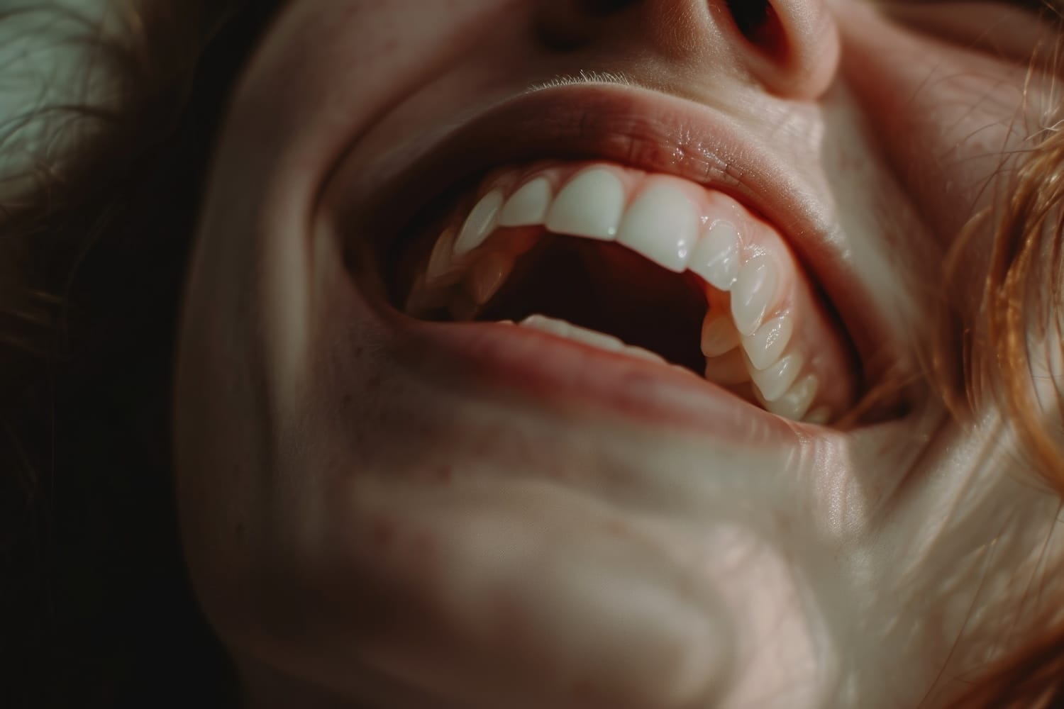 pequeños huecos oscuros entre tus dientes